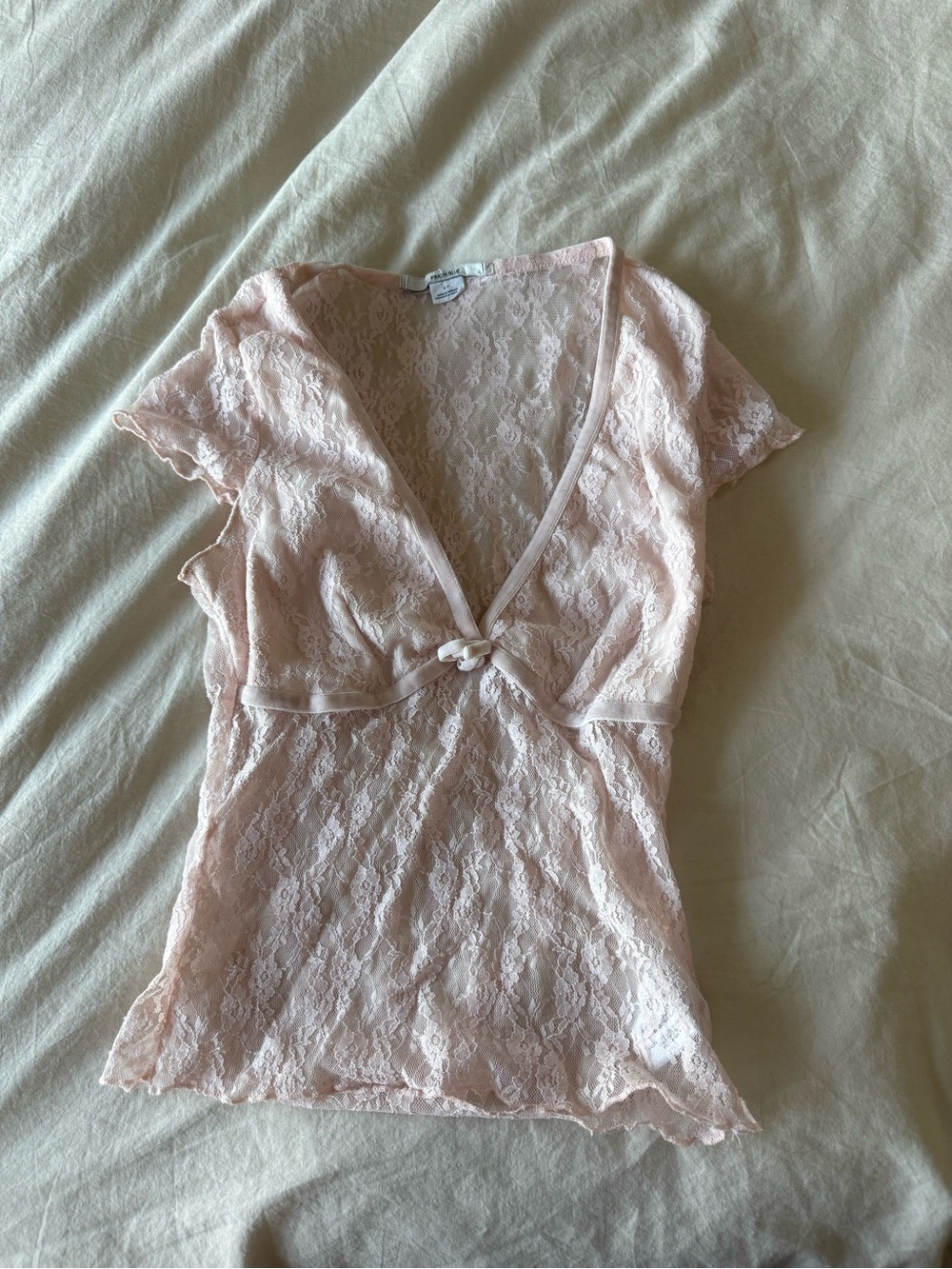 Urban outfitters light pink lace top size small